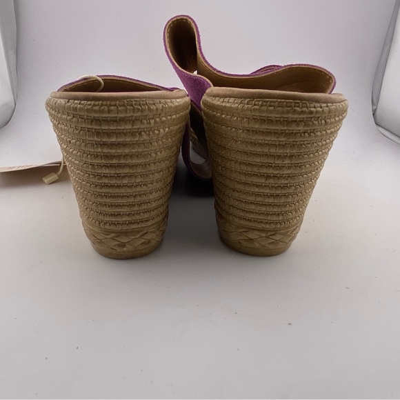 MARIELLA Wedge Sandals Genuine Suede Wedge in Magenta - Picture 4 of 8
